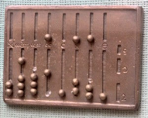 A bronze Roman hand abacus