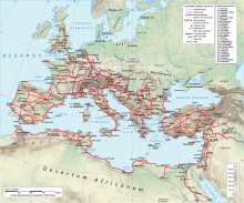 A map of Roman roads in Europe